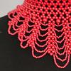 Imitation Pearl Fake Collar Necklace Hollow Design Multi Layer Detachable Collar Solid Color Dress