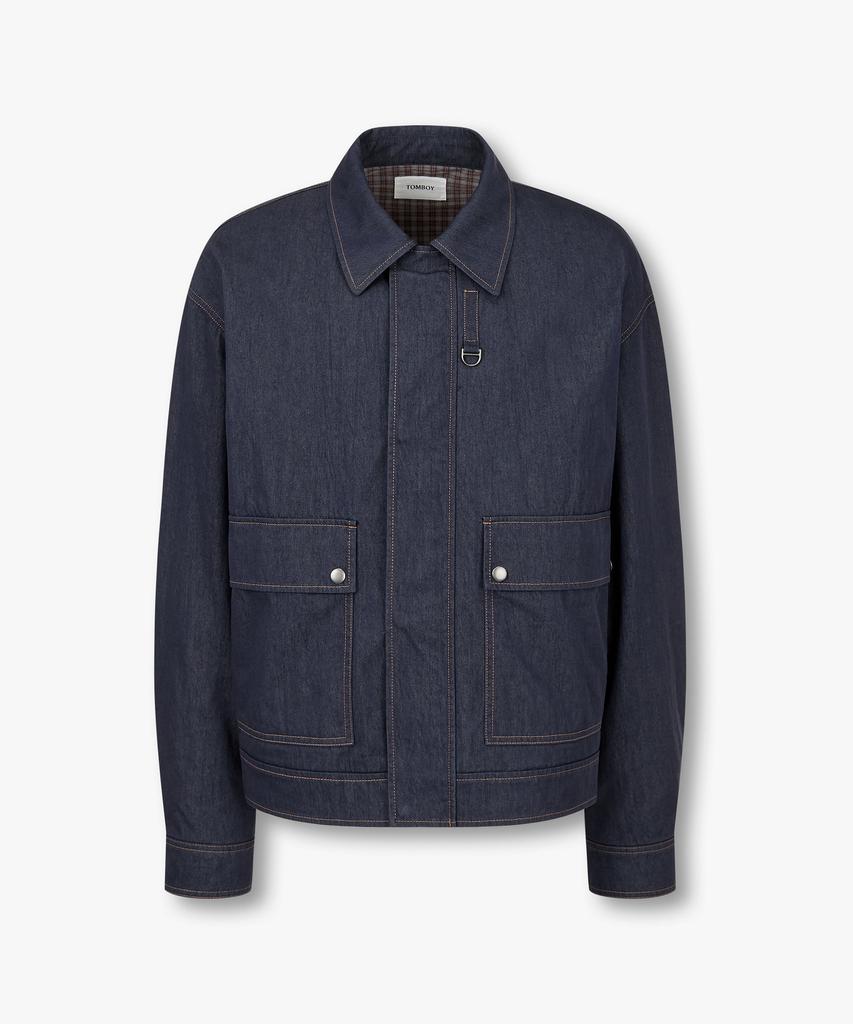 Studio Tomboy [Men] Denim-Like Collared Jumper_Indigo 9156113125