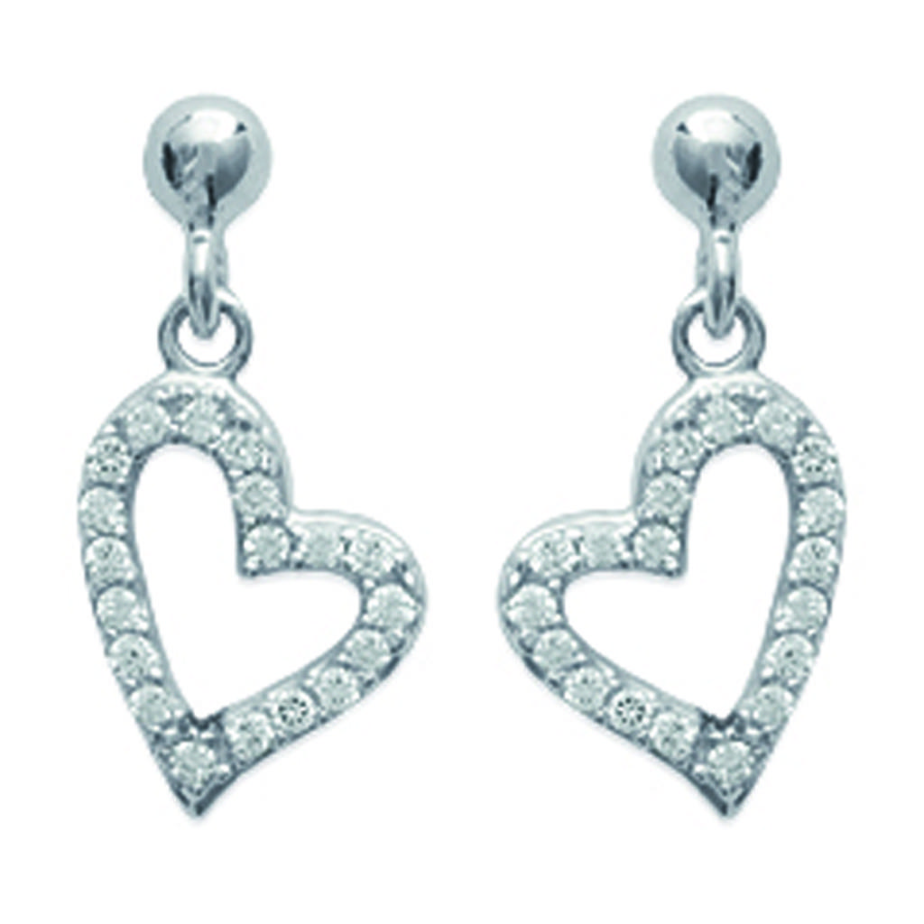 Les Trésors De Lily [I9781] - Silver 'Love' Silver Earrings (rhodium-plated) - 16x7 Mm