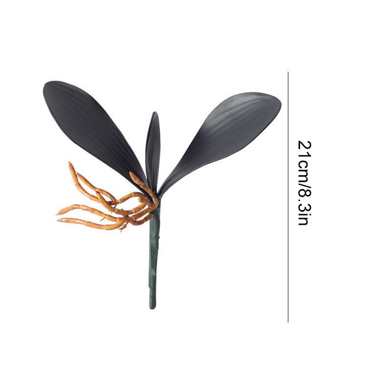 1 шт. настоящие сенсорные искусственные растения DIY цветы листья орхидеи черные цветочные украшения ПУ лист фаленопсиса