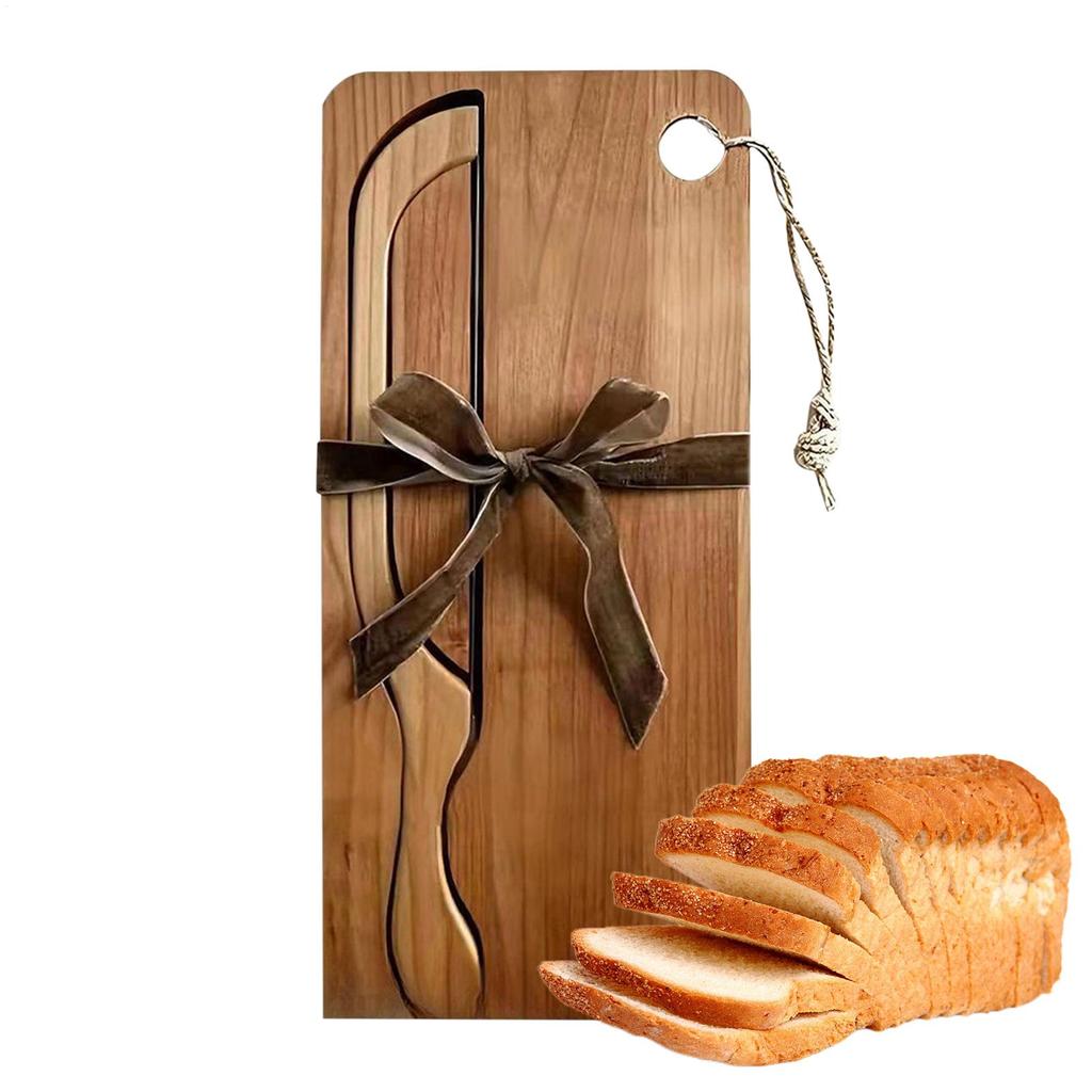Нож для хлеба из нержавеющей стали, нож в форме дуги, деревянный набор разделочных досок для хлеба для левой и правой руки, для бейглов, французских багетов, для дома