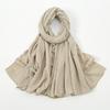 Новые мусульманские хиджабы для женщин шарф однотонные длинные шали femme musulman мягкий жатый хлопок головной платок обертывания исламский тюрбан повязка на голову