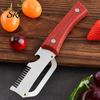 Meal Prep Kitchen Gadget Vegetable Peeler with Wooden Handle Stainless Steel Blade Tool Comfortable Built-in Bottle Opener for Peeling And Slicing