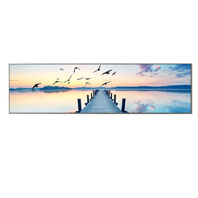 Природный пейзаж, холст, картина, пляж, закат, мост, постеры и принты, настенные художественные картины для гостиной, домашний декор, без рамки
