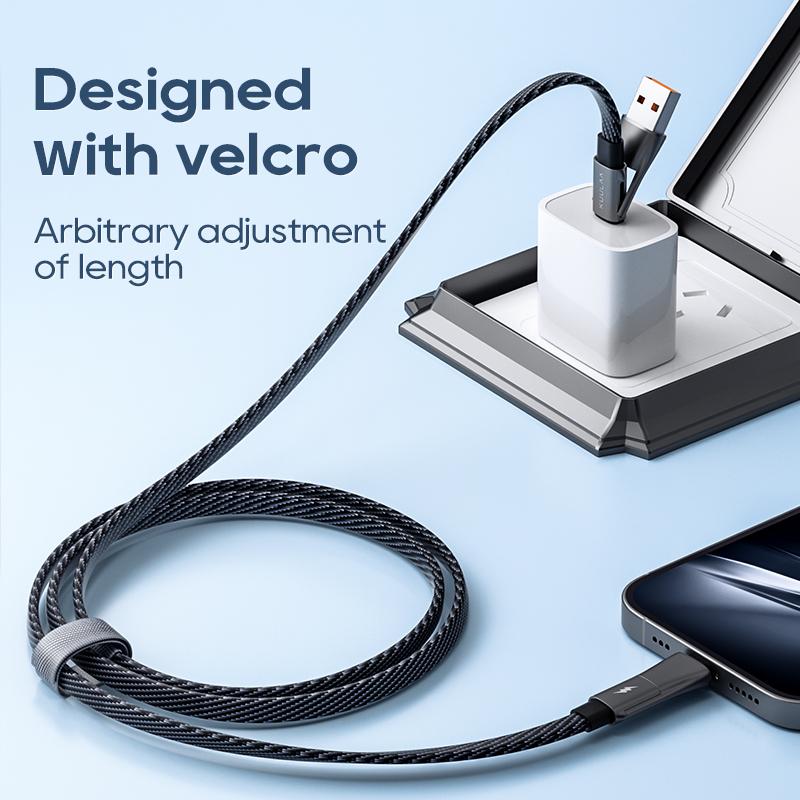 KUULAA 2 в 1, 60 Вт, кабель для передачи данных PD, кабель для быстрой зарядки, USB A to Type C/освещение, подходит для Iphone, Samsung, Xiaomi, быстрая зарядка