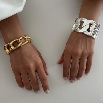 Ювелирные изделия Металлический браслет с закручиванием, круглый, неправильный, комбинированный, с гальваническим покрытием, преувеличенная широкая версия, ручной