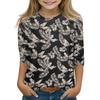 Print Tops For Youth Girls 5-16 Years Round Neck 3/4 Sleeves T-Shirts Trendy Tops Outfit Tees