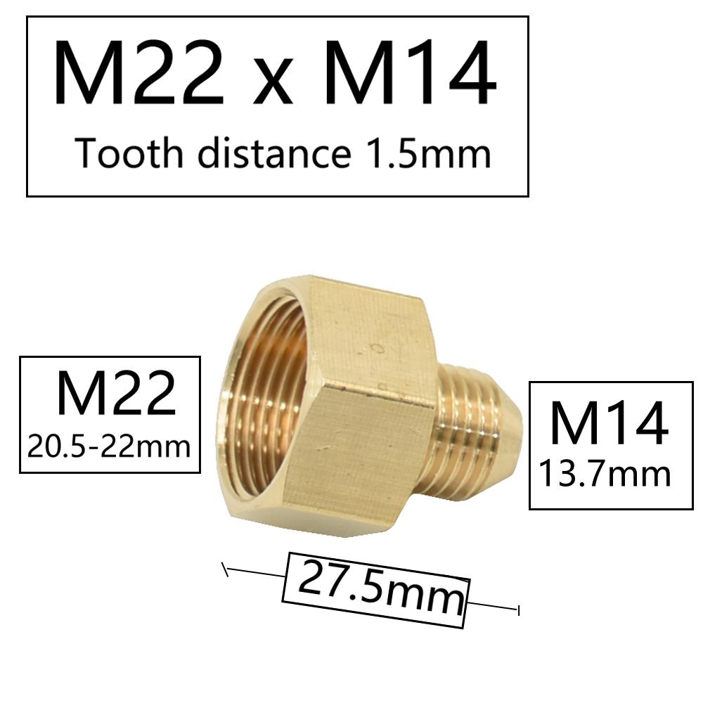 1/2 Inch M14 M18 M22 3/8" Thread Connector Brass Pipe Repair Extension Reducing Coupler Faucet Bubbler Copper Fittings 1pcs