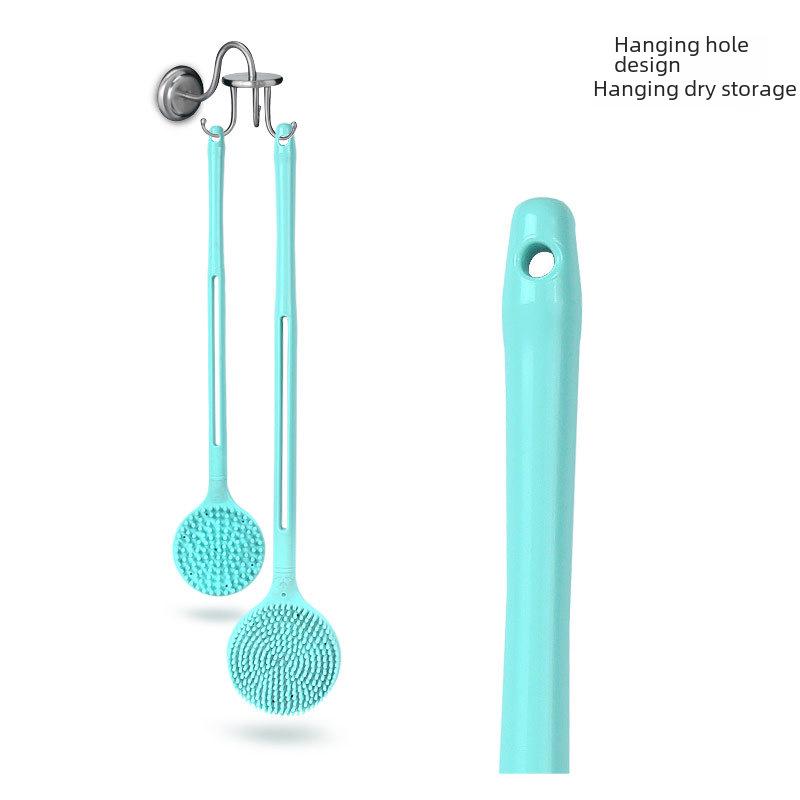 Silicone Double-Sided Bath Brush - Soft Long Handle for Comfortable Adult & Child Back Massage with Free Shipping