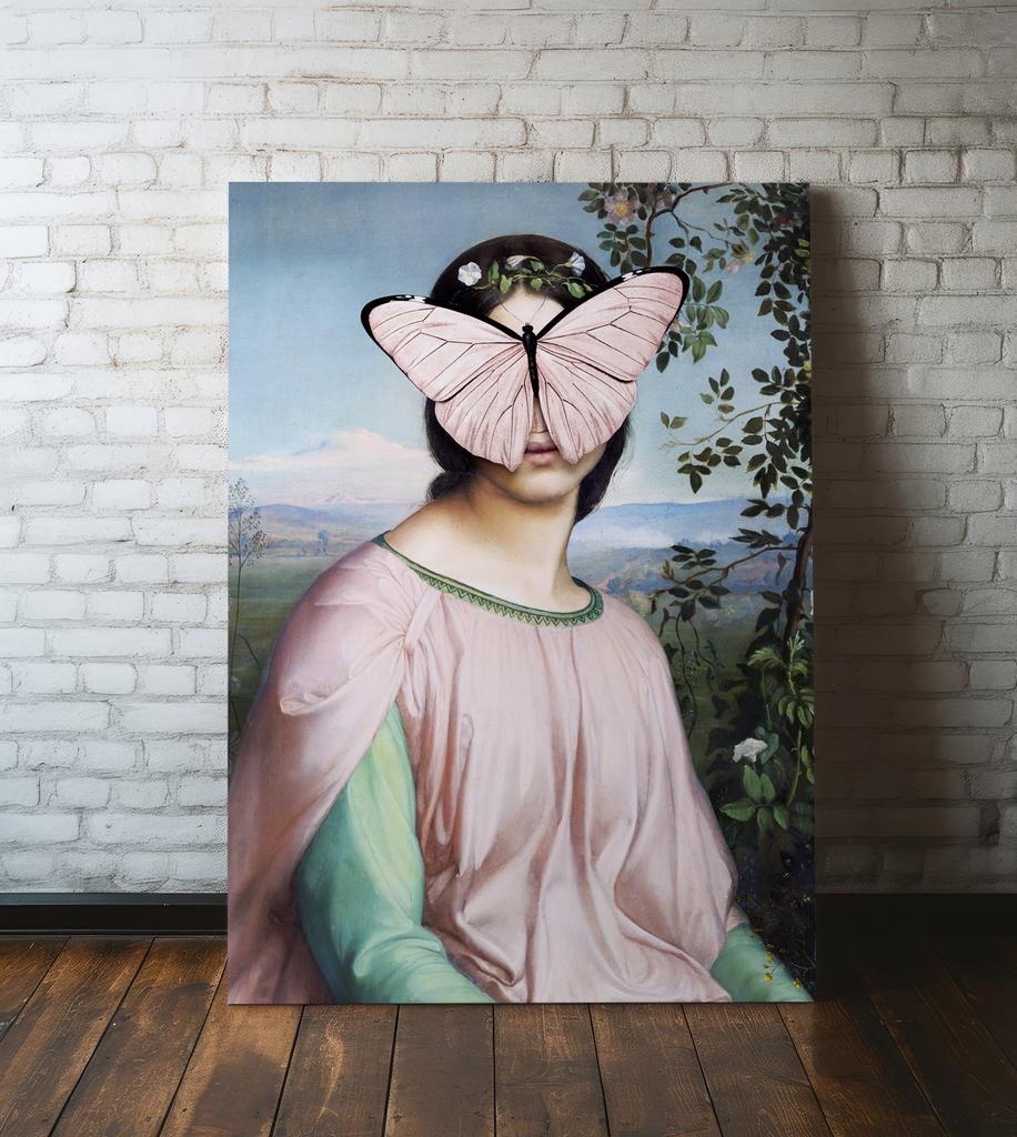 Canvas Painting Portrait Butterfly Pop Art