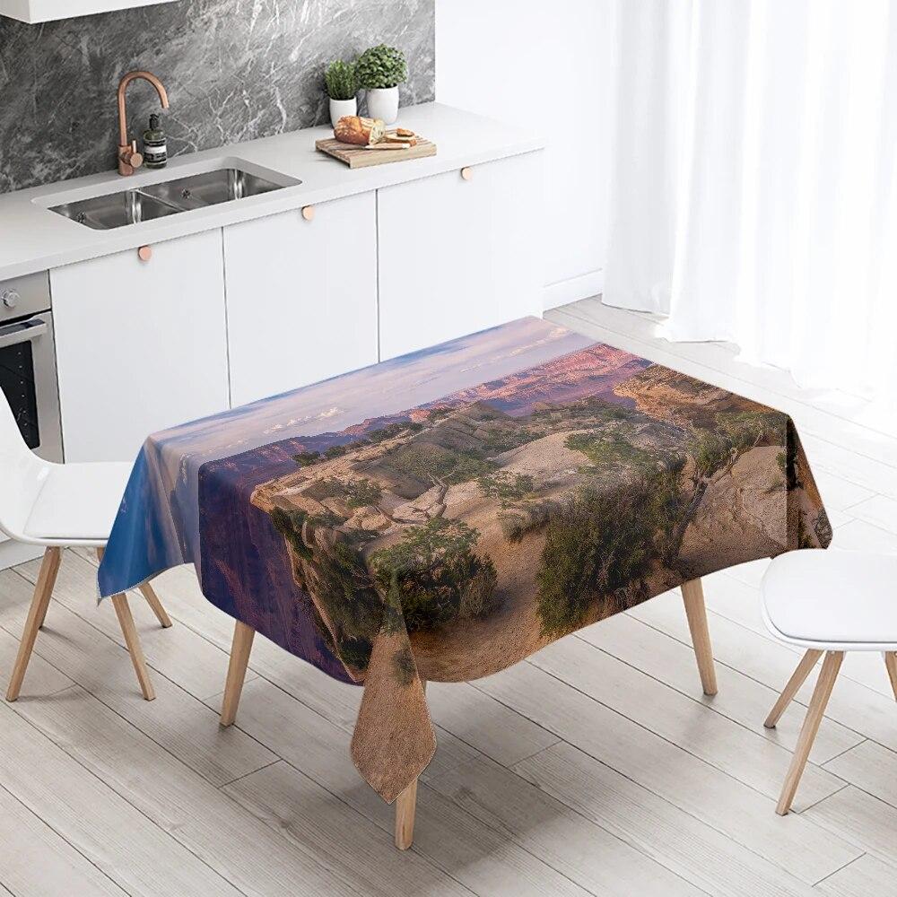 Скатерть «Гранд-Каньон» с природными пейзажами, украшение для ресторанного стола, противообрастающая водонепроницаемая прямоугольная скатерть
