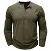 Men'S Button Up Long Sleeved Fashionable Casual Sports Top