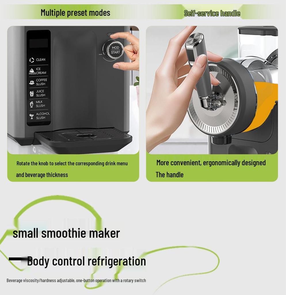 Компактная машина для таяния снега и приготовления мороженого: Многофункциональная функция самоочистки для молочных коктейлей, смузи и ледяных напитков.