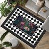 Клетчатый ковер для дома с яркими цветами, черно-белая дорожка, ковер для украшения гостиной и спальни