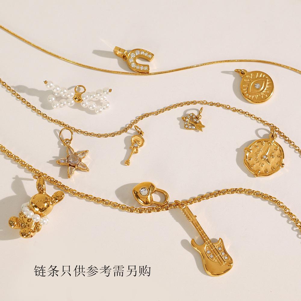 Exquisite Diy Diverse Diamond Pendant Accessories Stainless Steel Gold Plated Versatile Pendant Collection