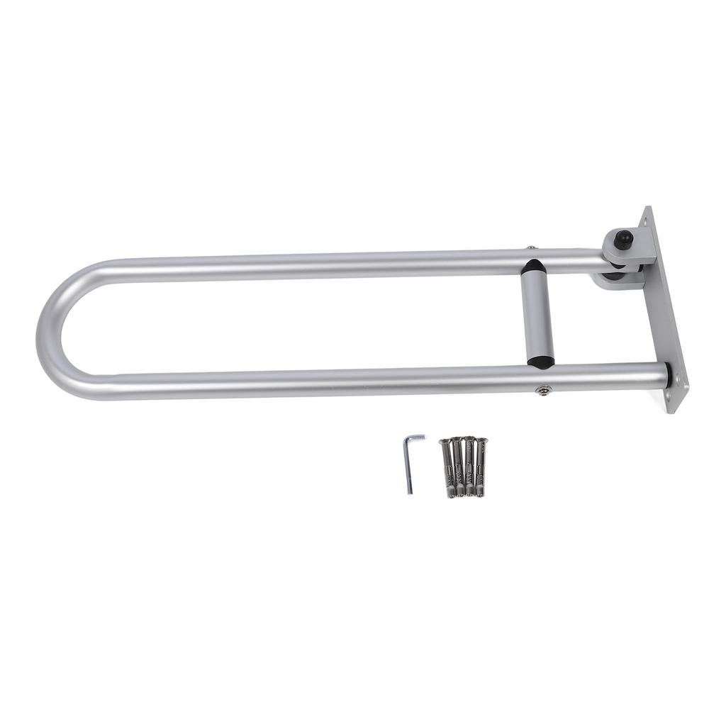 Flip Up Toilet Grab Bar Sturdy Aluminium Alloy Adjustable Anti Slip Fold Down Grab Bar for Bathroom