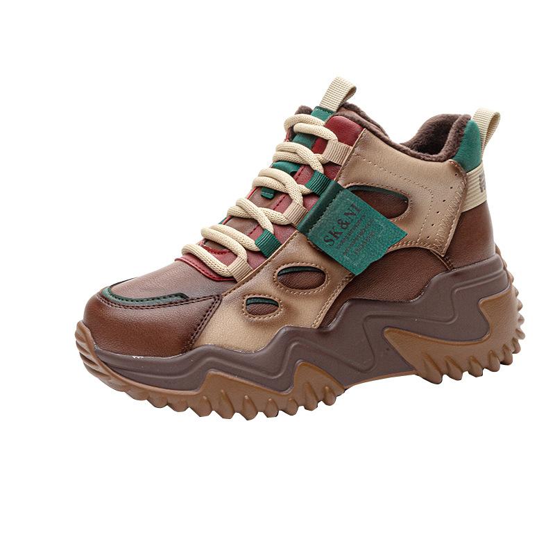 2026 winter new casual high-top shoes platform-soled wedge heel dad shoes fashion cotton shoes student shoes women's shoes