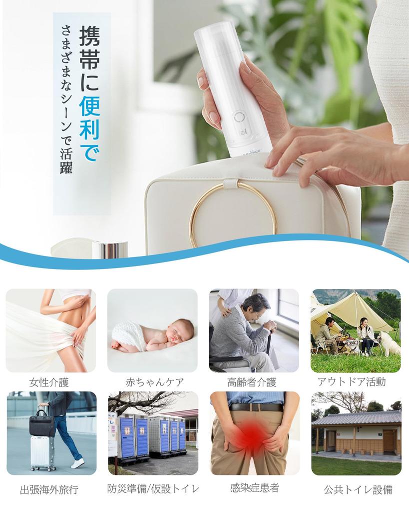 KEYNICE Butt Washer Outdoor Перезаряжаемая портативная стиральная машина для ухода за больными в горах Предотвращение стихийных бедствий Белый USB 1 запасная специальная сумка для чистки салфеткой