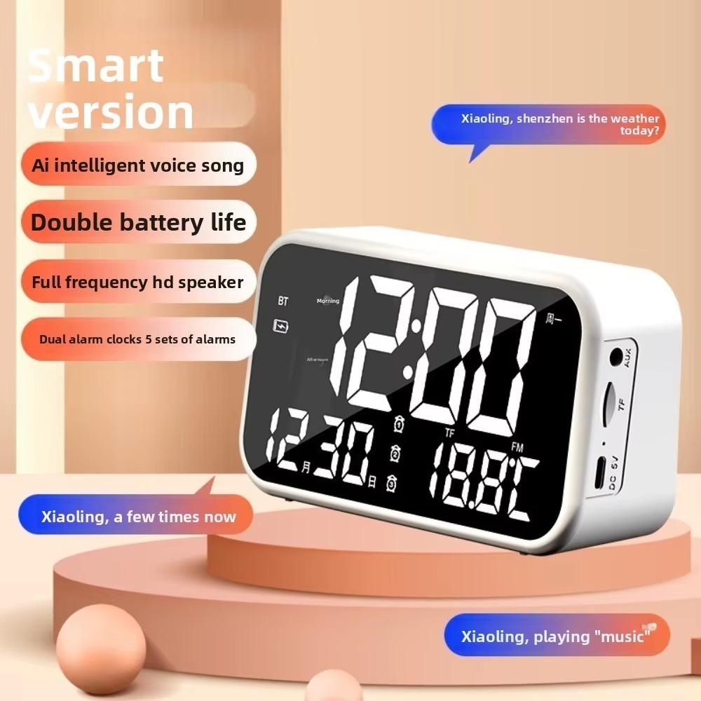 Large Mirror Alarm Clock Rechargeable Electronic Clock Smart LED Display Clock Travel