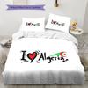 Algeria National Football Team Pattern Bedding,Quilt Set Quilt Cover Pillowcase Home Birthday Gift(1 * duvet cover + 2 * pillowcase, without core)