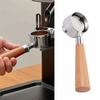 Wood Handle Bottomless Coffee Portafilter 3 Ear Espresso Machine Replacement Parts  Barista