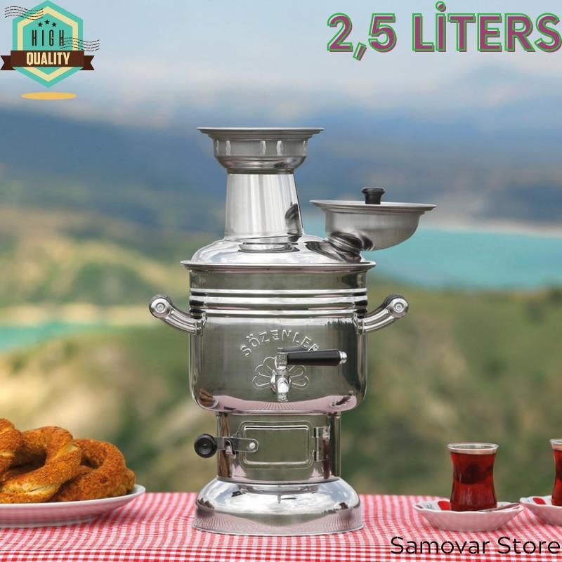 Самовар из нержавеющей стали Подогреватель чайника для кемпинга Чайный набор Оборудование для кемпинга Кофеварка