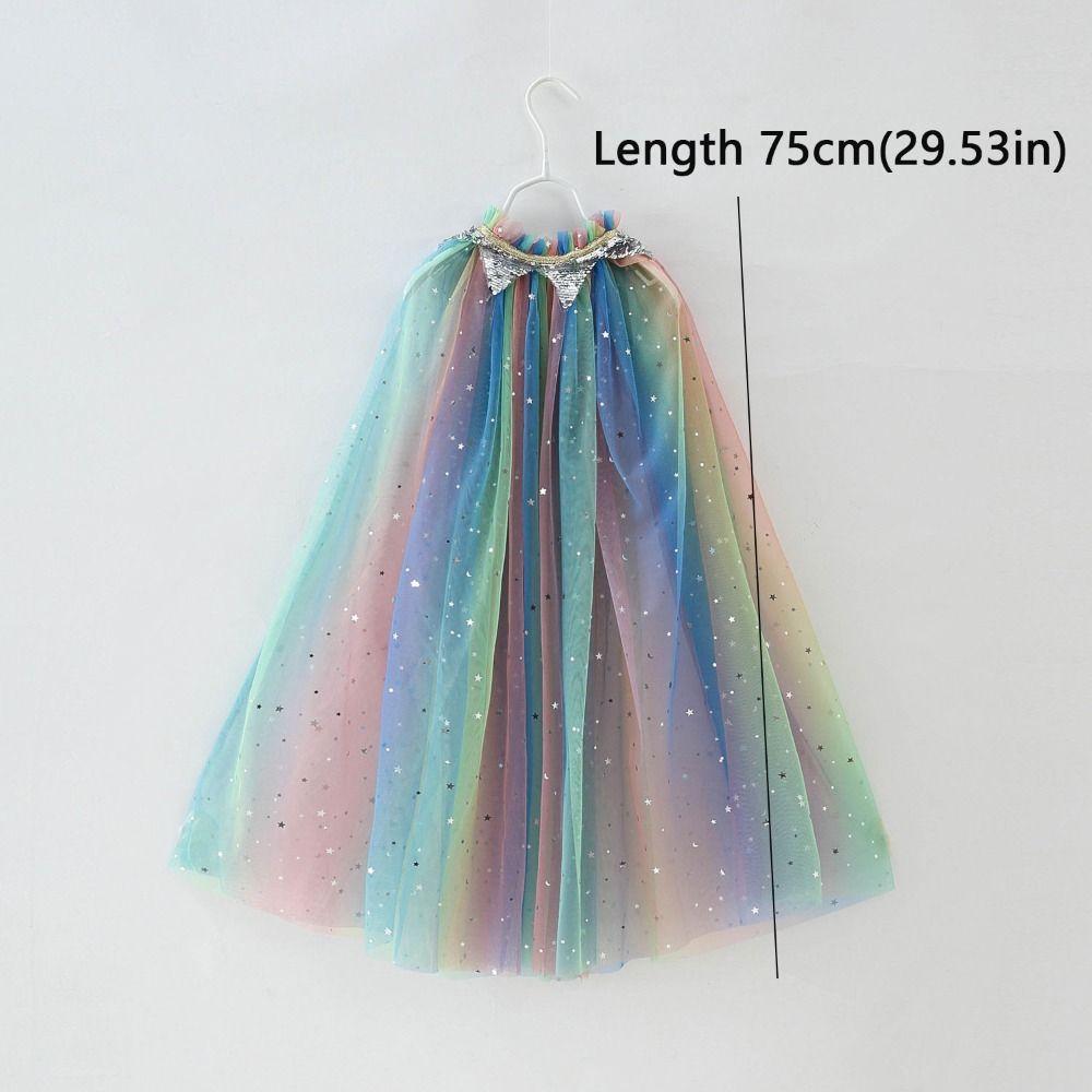Летняя накидка из тюля для маленьких девочек, праздничные атрибуты, разноцветные блестки, накидка из тюля на Хэллоуин, Рождество