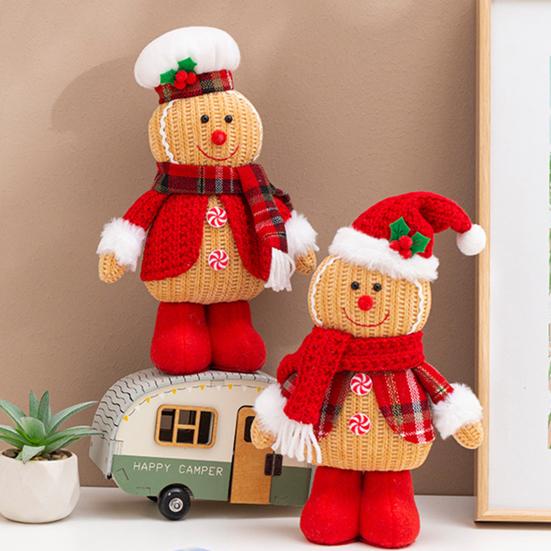 Пряничный человечек, Рождественские украшения, плюшевая фигурка пряничного человечка, Рождественская мягкая кукла