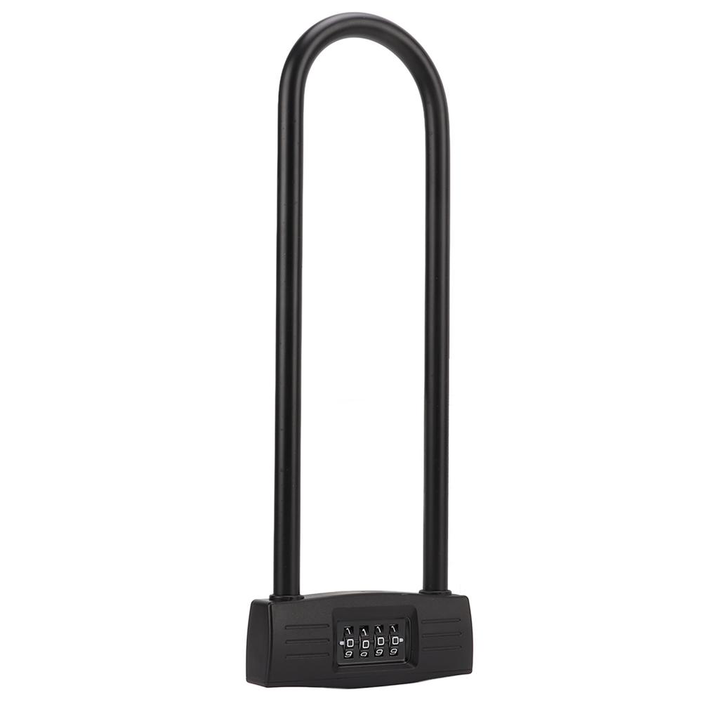 Lengthen 4 Digit Combination U Lock Anti Theft Long Shackle Resettable Padlock for Bicycle Motorcycle Electric Scooter