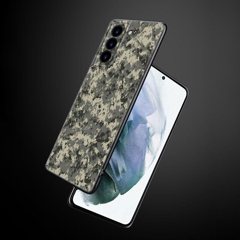 Камуфляжный армейский чехол для телефона для Samsung Galaxy S22 Pro S21 S20 Ultra FE S10 Lite 5G S10E S9 S8 Plus, мягкий черный чехол из ТПУ