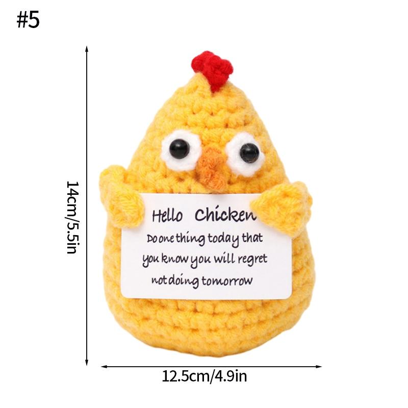 Crochet Positive Energy Dolls Mini Pocket Hug Handmade Plush Knitted Doll Hand-woven Gifts Crochet Animals Desktop Decoration 