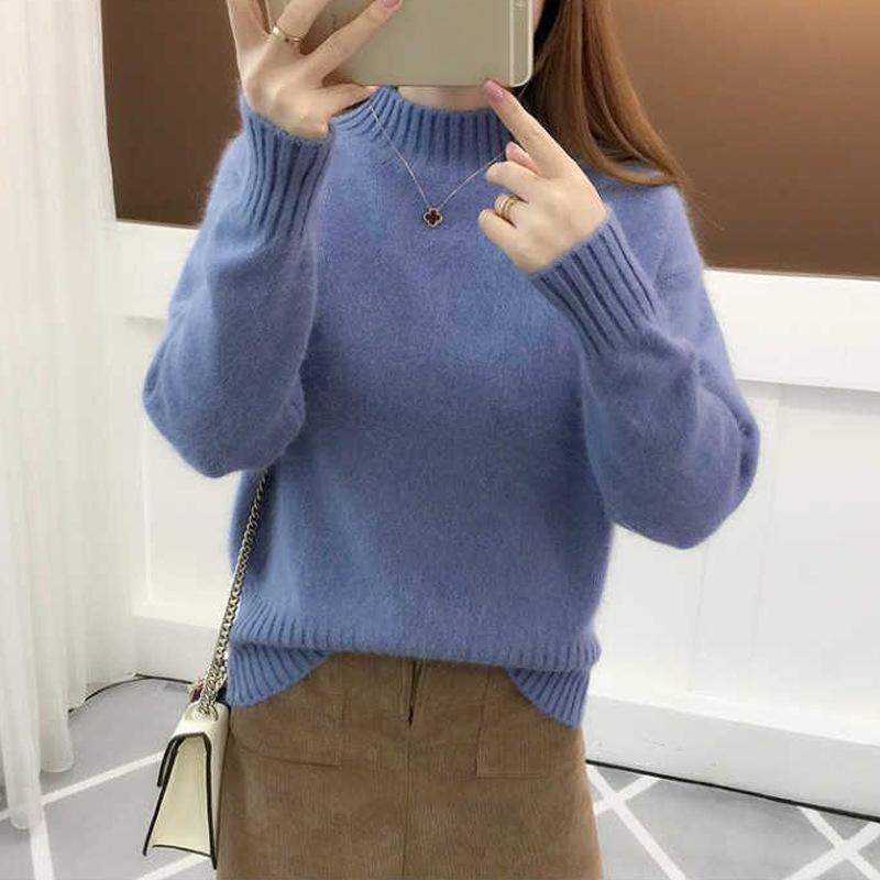Базовый вязаный кашемировый свитер, женский пуловер, мягкий свитер, женская одежда, свободный повседневный женский джемпер, корейская мода
