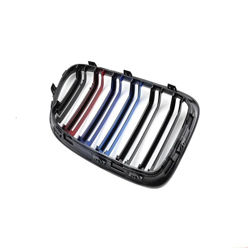 Новый внешний вид, автомобильная решетка, передняя глянцевая 2-линейная двойная планка для BMW X1 E84 2010-2015, автомобильные аксессуары