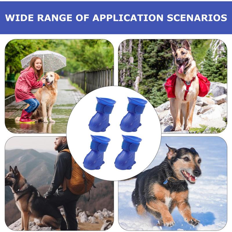 Зимние сапоги для собак, защита лап, противоскользящие сапоги для собак, зимняя обувь, регулируемые мягкие зимние сапоги для собак, 4 шт., обувь для щенков для маленьких