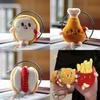 Soft Hamburger Hot Dog Chicken Leg French Fries Plush Keychain For Backpacks And Keys Creative Gift