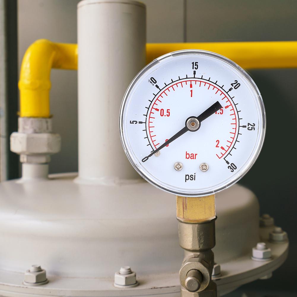 Манометр 50 мм циферблат 18 BSPT нижнее соединение для воздуха воды нефти газа (030PSI 02Бар )
