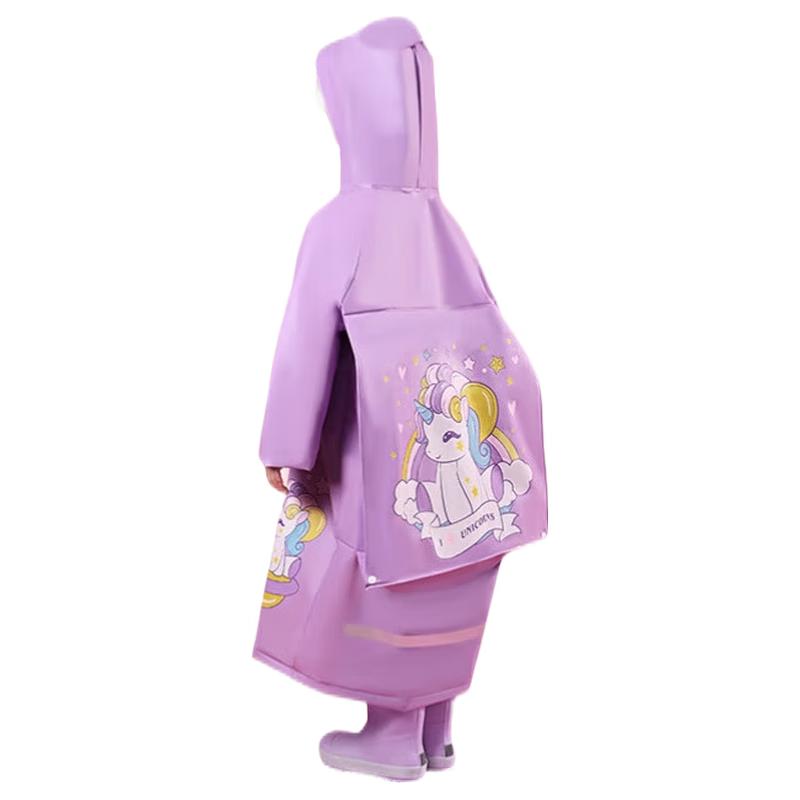 Children's EVA Cartoon Raincoat with Backpack Slot