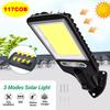 Уличный солнечный фонарь 117COB с датчиком движения, фонарь для двора, настенный фонарь, водонепроницаемый, для двора, сада, бытовое освещение