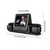 1080P Triple Lens Car Dash Cam Dashcam Front  Inside & Rear HD Car DVR 120° Angle Loop Recording Gravity Sensor