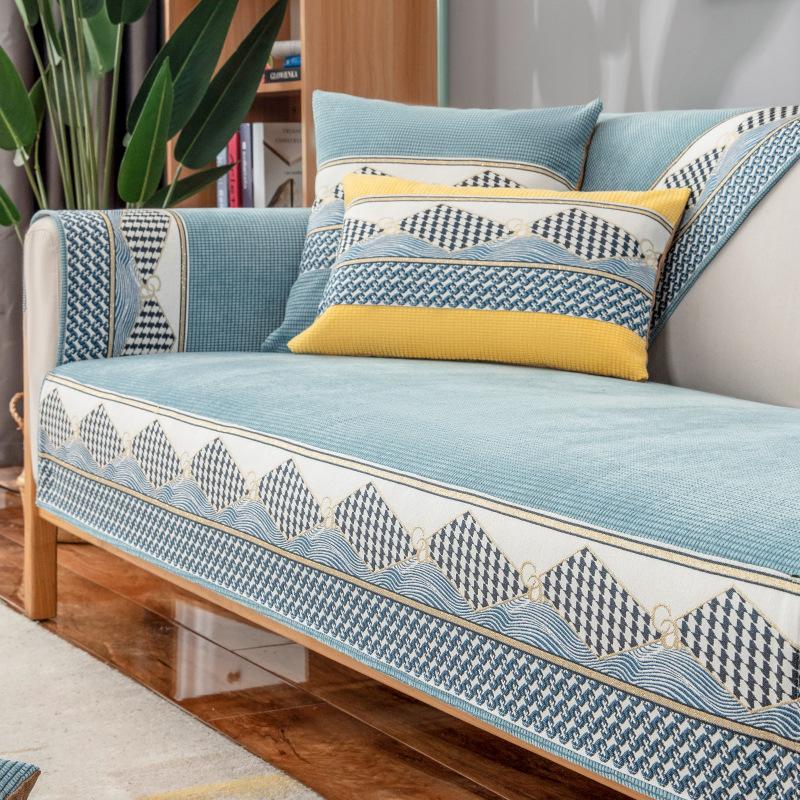 Модная подушка для дивана, всесезонная простая современная подушка, противоскользящая подушка, кожаный чехол для дивана, полное покрытие, тканевое полотенце