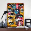 Abstract Eye Painting Printed Poster Customized Wall Art Retro Vintage Metal Tin Signs for Decoration Living Room Decor Men Home