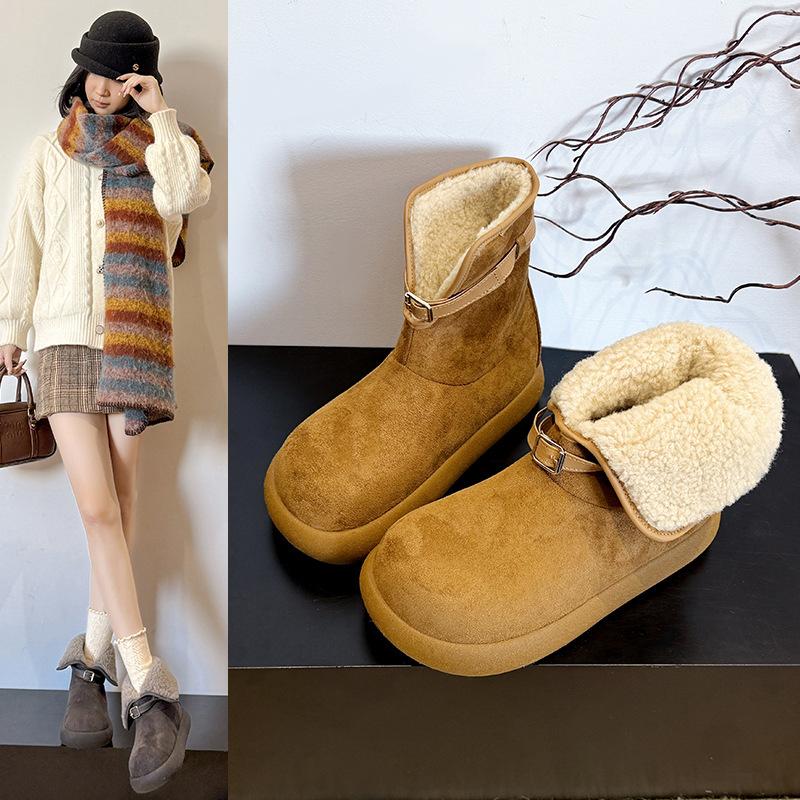 Women's Soft Elastic Winter Two-wear Warm Cold-proof Padded Snow Boots Thick-soled Non-slip Wear-resistant Outdoor Leisure Sports Cotton Boots