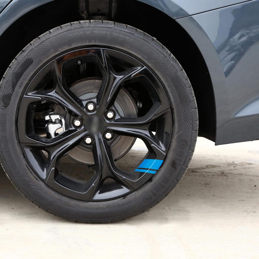 TOMALL 6pcs Wheel Rim Stripe Reflective Sticker Car Vinyl Reflective Safety Decoration Stripe Universal Rim Decal Bumper Fender Accessories (Blue)