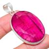 Ruby(Simulated) Gemstone Handmade 925 Sterling Silver Jewelry Pendant 2.17" AH-907