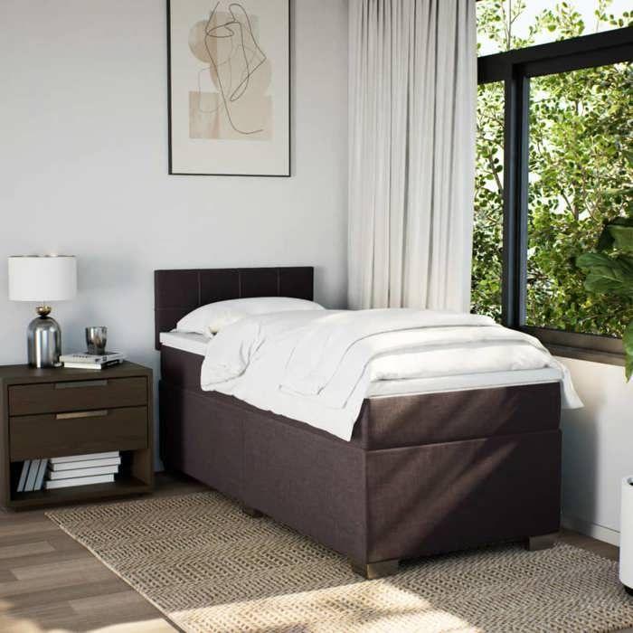 Maison Exclusive - Sommier à lattes de lit avec matelas Marron foncé 80x200 cm