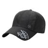 CZA091 [White Fang] Cap, Hat, Outdoor, Running, Sports, Casual, Simple, Men's, (Black)