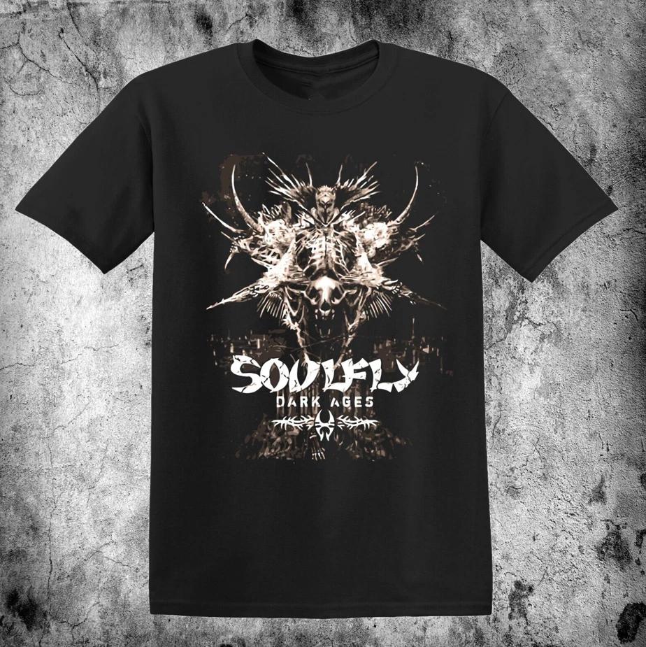 Винтаж Soulfly Dark Ages Хлопок Черный Все Размеры Мужчины Женщины Футболка US208