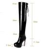 Сексуальные женские непромокаемые сапоги выше колена на платформе, сапоги до бедра на высоком каблуке, женская обувь без шнуровки с круглым носком