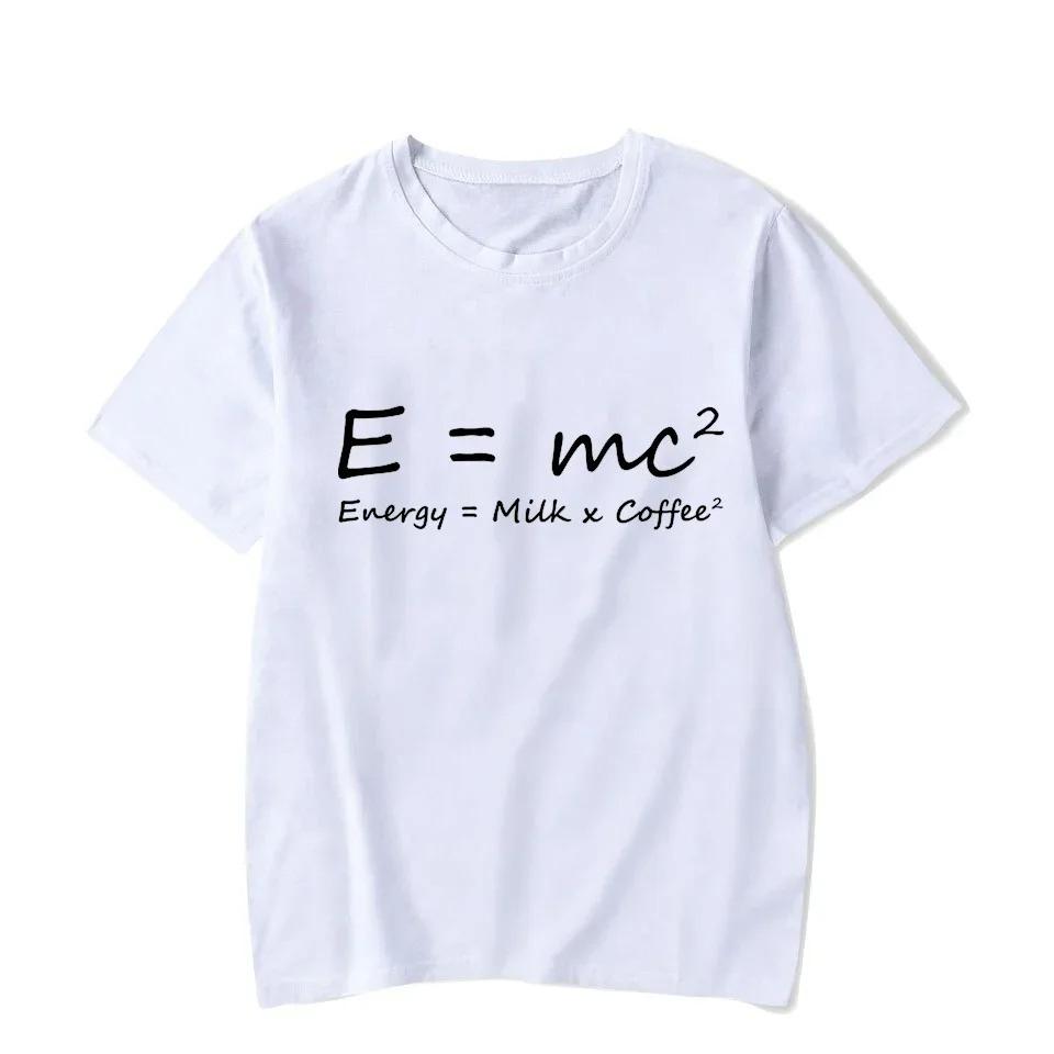 Забавные футболки с математическими принтами, мужские спортивные топы, кофе, физика, энергия, молоко, кофейные уравнения, мужская футболка оверсайз, уличная одежда