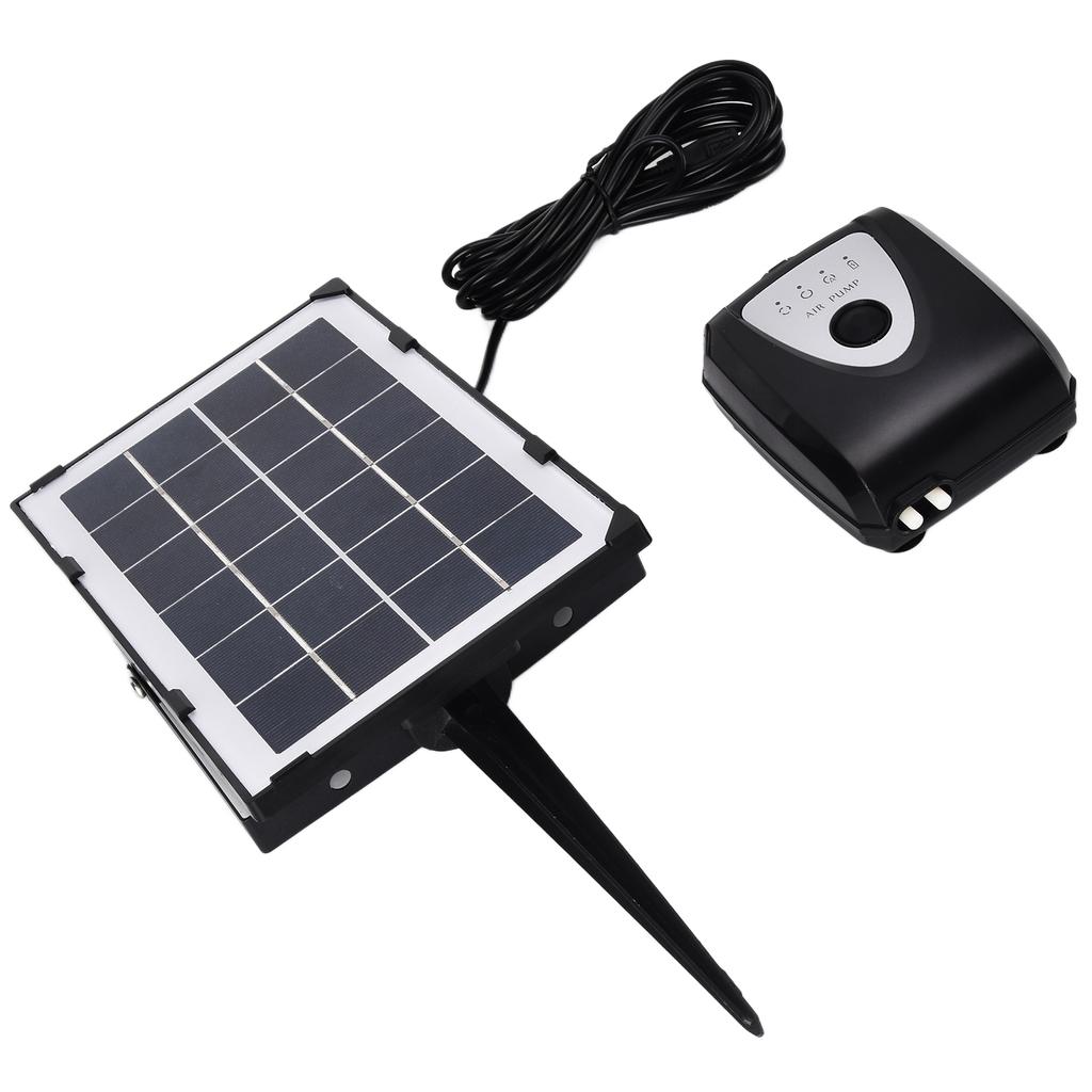 Солнечный кислородный насос Низкое давление Заземляющий штекер Аэрационный насос с кислородной трубкой и аэрационным камнем